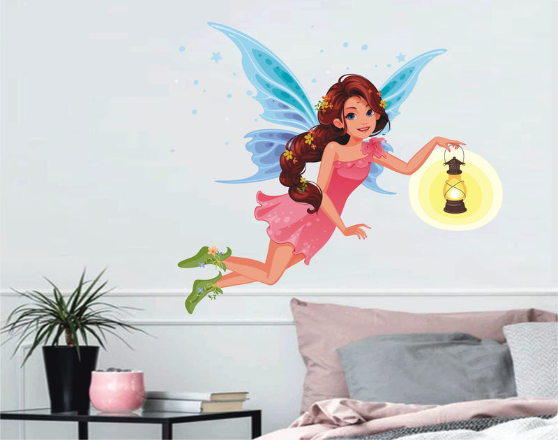 Design Decor Cute Little Fairy Angel with Beautiful Kids Room & Girls Room Wall Sticker Size 24x22_ Inch