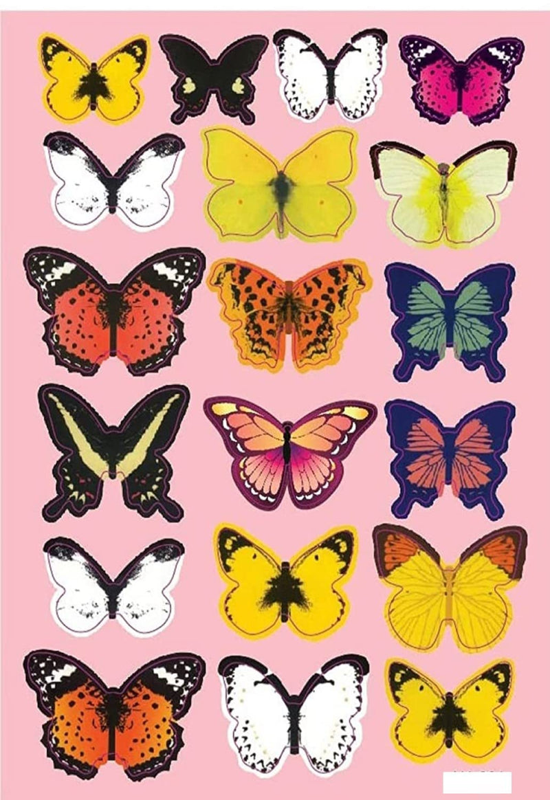 SMART WINDOW Multicolour 3D Butterflies Vinyl Self Adhesive Home Decor Wall Sticker 19 Pieces Butterfly Sticker Sheet (21 CM X 29.7 CM)