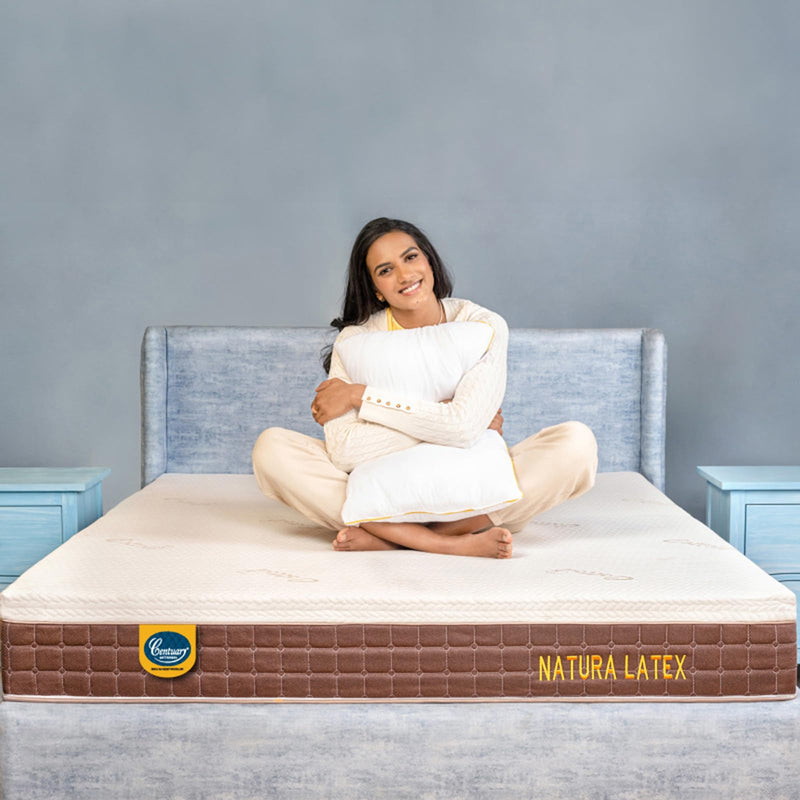 Centuary Mattresses 100% Natura Latex,8-Inch Single Size Mattress,10 Years Warranty,Medium Firm with Copper Gel Foam & Rubberised Coir Mattress (72x36x8)