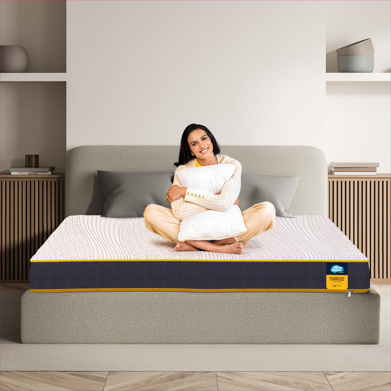 Centuary Mattresses Sleepables 5-Inch Double Size Dual Comfort Hard and Soft Reversible Roll Pack High Resilience (HR) Foam Mattress (72x48x5)