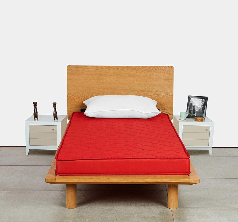 Sleepwell Starlite Mega Extra Firm 4- inch Single Bed Size, Extra Firm- PU Foam Mattress (Red, 72x35x5)