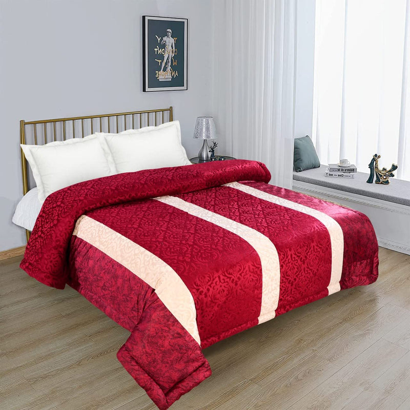 Home Stylish Soft Microfiber Double Bed Quilt/Razai for Heavy Winter Double Bed (90x100 inch) Maroon