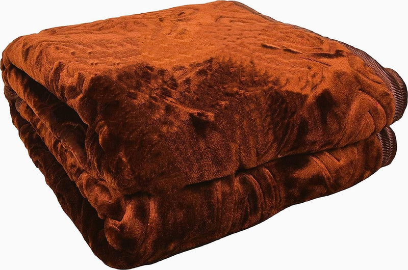 SHOPBITE Single Bed Mink Blanket Heavy Winter Mink Soft AC Room Fleece All Weather Warm Kambal (Brown, Single Bed)