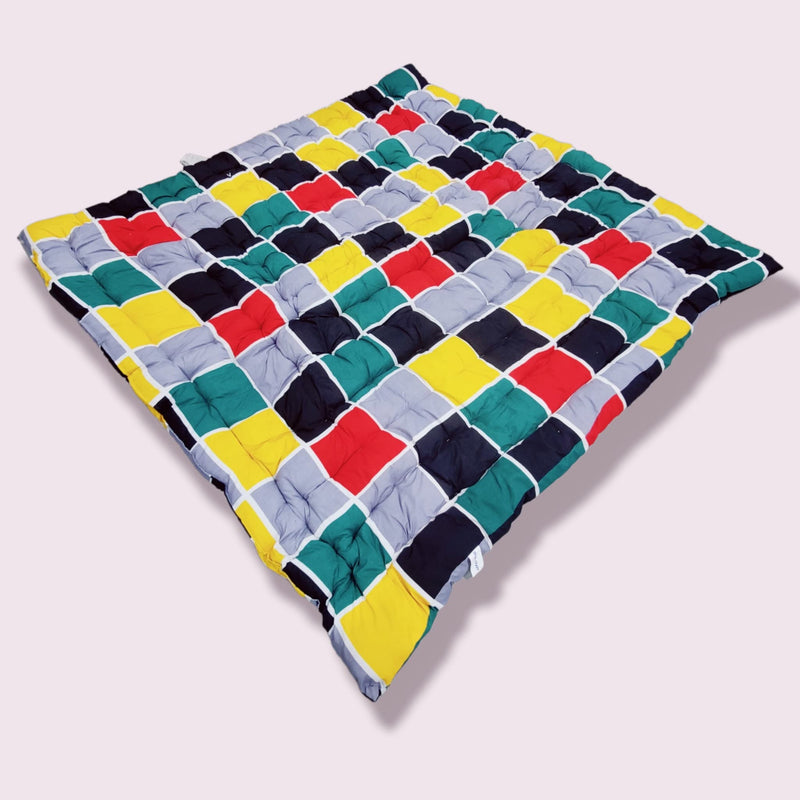 Deevine Craft Soft Cotton Quilt | Foldable Movable Picnic Light Weight Filled Single Firm Mattress| Gadda (3D Design Printed, Small Queen Capacity, 5 x 6 ft or 60 x 72 Inches) (Multicolor Boxes)