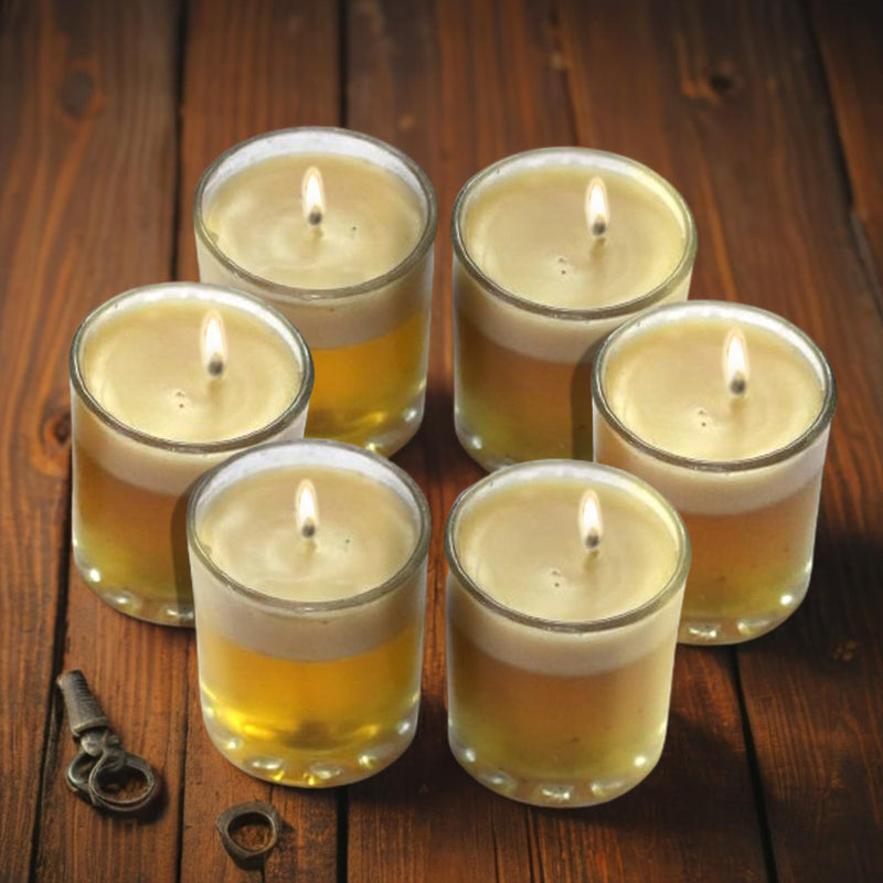 TAHA VENTURES Scented Golden Candles Best for Gifting |Unique Design with 20 Hours Burning time|100 Grams Each Set of 4 (5.8 W* 5.8H cm)