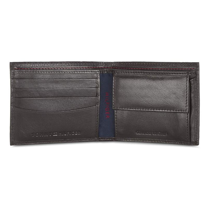 Tommy Hilfiger Felix Leather Global Coin Wallet for Men - Brown, 4 Card Slots