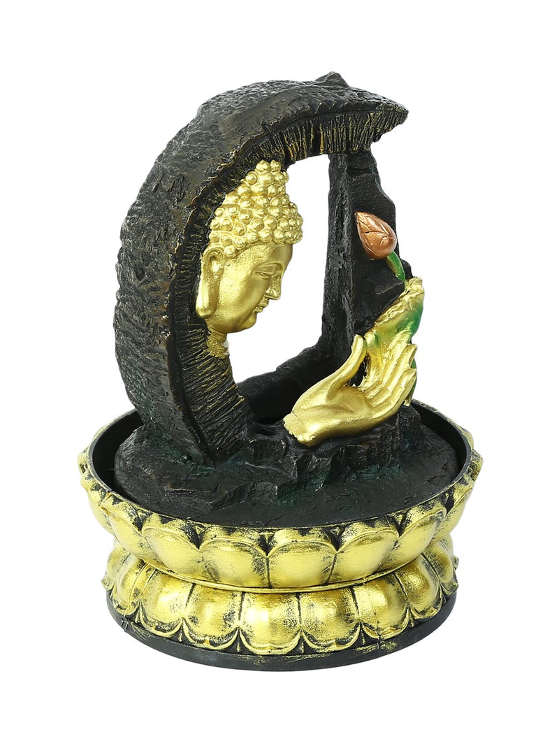 TAYHAA Arch Style Hand Sculpted Buddha Indoor Water Fountain with Light