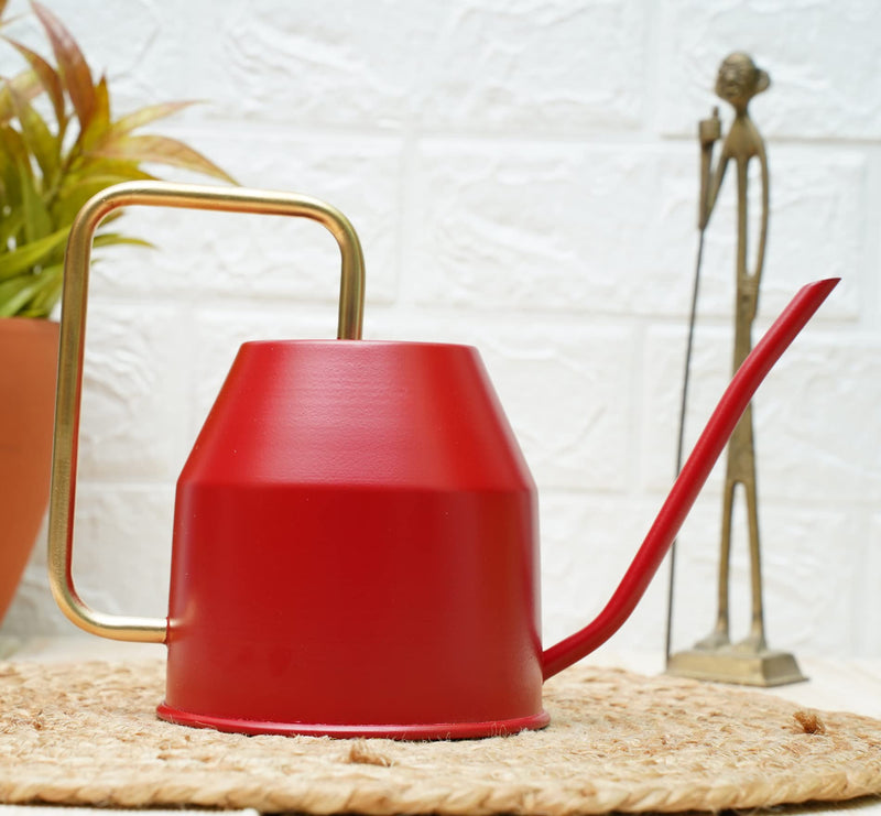 Gold Dust Watering Can for Plants, Plant Watering Can, Garden Watering Can, Water Can for Plants, Watering Cans, Watering Equipment for Garden (Red (0.9 Lt))