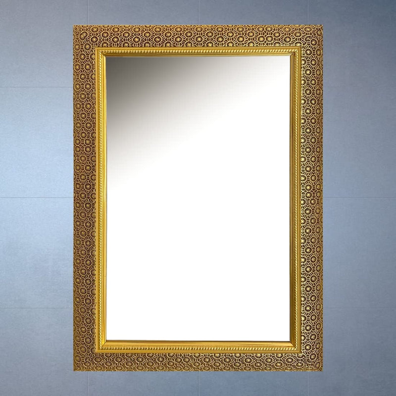 AG CRAFTS Bathroom Wall Hanging Mirror, Golden Frame with Glass Bathroom Mirror, Bathroom Mirror (16x20) Frame Mirror