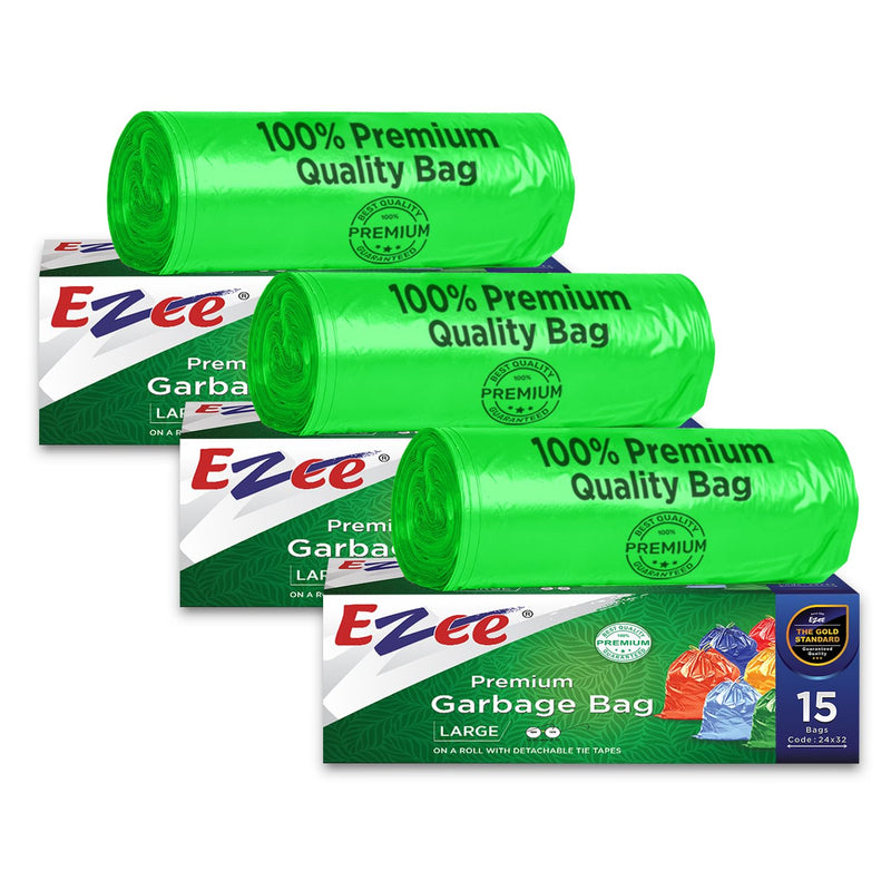 Ezee Premium Garbage Bags for Dustbin/Trash Bag | 30 Pcs | Extra Large 30 X 37 Inches | 10 Pcs x Pack of 3