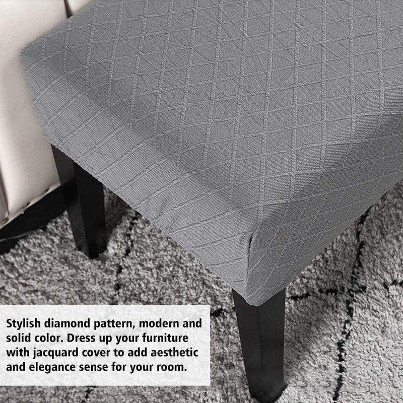 Street27® High Stretch Jacquard Dining Bench Cover Elastic Chair Covers - Anti-Dust Removable Bench Slipcover Washable Bench Seat Protector Cushion Cover for Living Room, Bedroom, (Light Grey)