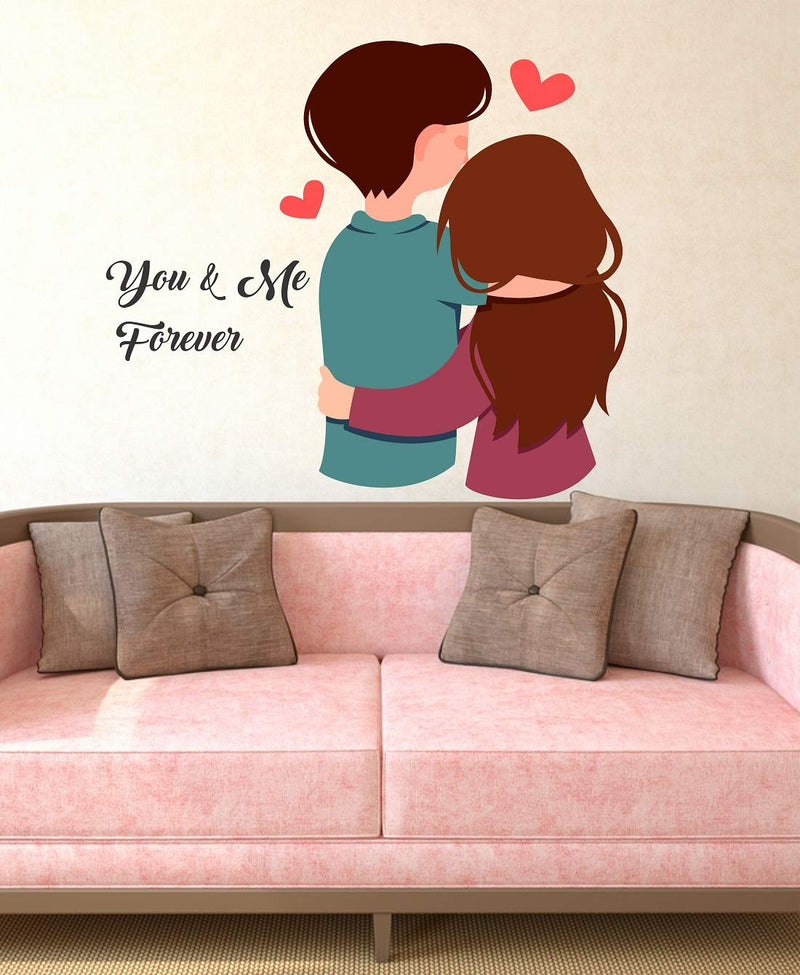 Tuffuk Love Couple Large Vinyl Wallstickers for Home Decorations ( 70 cm x 60 cm)5TZ021