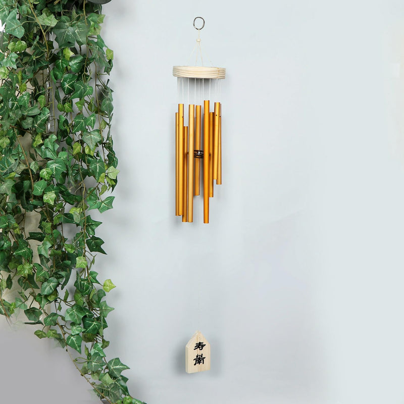 Trishakti Made up of 6 Pipe Wind Bells Chimes for Decorate Item with Sweet Sound for Positive Energy 30 Inches (Yellow)