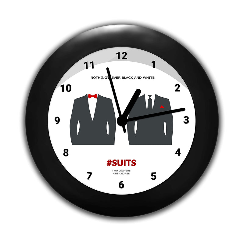 MCSID RAZZ- - Suits TV Series - Black and White Table Clocks |Desk Clock | Table Clock for Home Decor |Table Clock for Office,Birthday Gift (India) Best Valentine's Day Gift