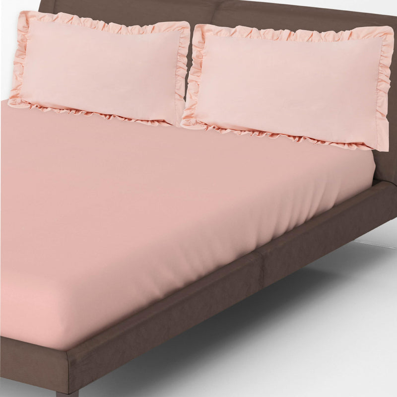 10Club King Size BedSheet Set (270 TC, 106 X 106 Inch) | 3 Piece Bedding(1 Bedsheet, 2 Pillow cover) | 100% Cotton | Shrinkage and Fade Resistant | Easy Care| Peach