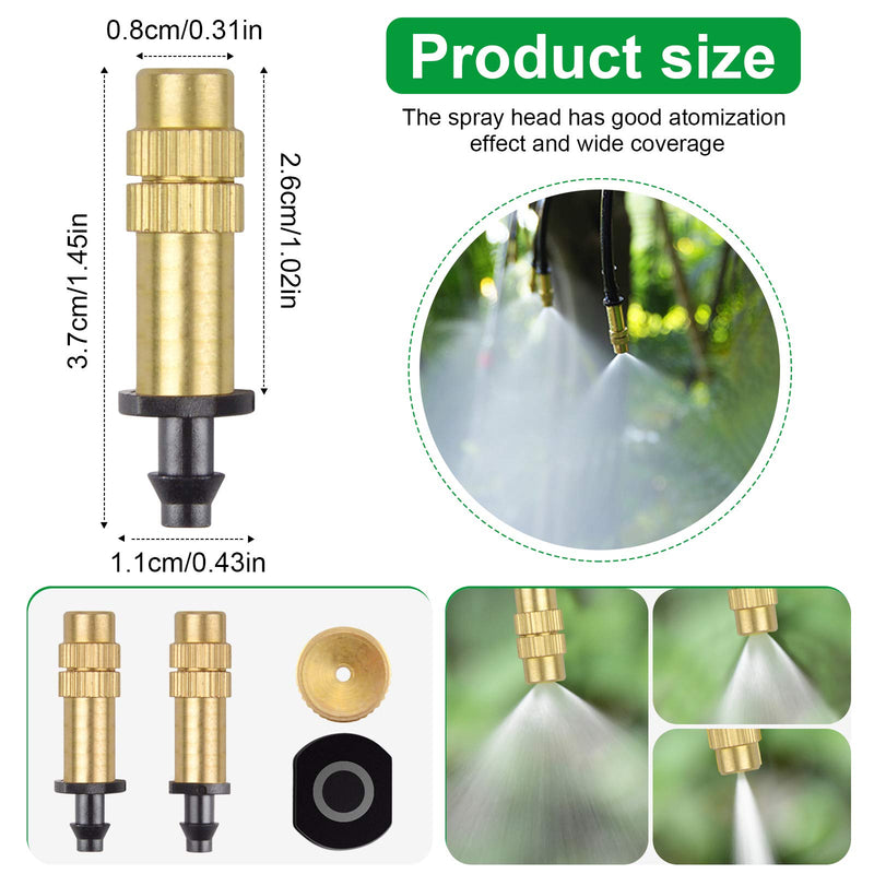 ZIBUYU® Water Spray Nozzle for Gardening Adjustable Copper Misting Water Spray Nozzle for Plants Sprinkler 4/7mm Atomizing Micro Sprinkler Cooling Equipment for Lawn Vegetables Greenhouse - 10 Pcs