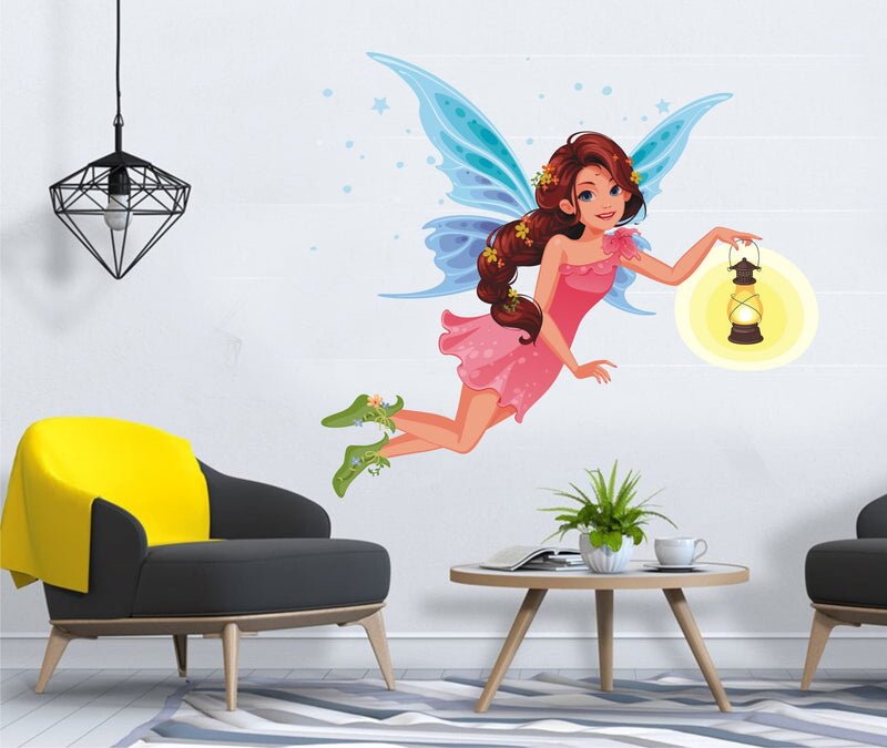 Design Decor Cute Little Fairy Angel with Beautiful Kids Room & Girls Room Wall Sticker Size 24x22_ Inch