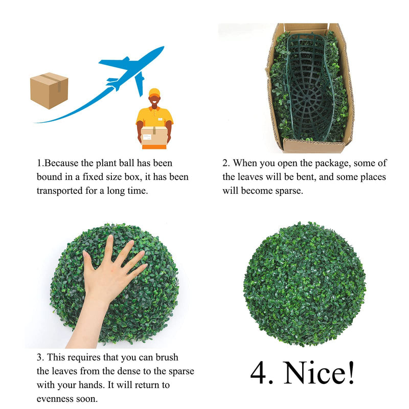 D Care World 1 pc Artificial Boxwood Ball, Artificial Trimming Ball Hanging Grass Ball Plant Decoration Artificial Flower Decoration, 34cm