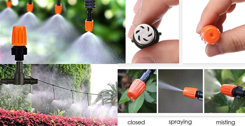 DIY Crafts 8 Pcs, Micro Drip Irrigation Kit Adjustable Nozzle Automatic Watering Kits,Garden Micro Irrigation Drip System,Plant Watering System for Patio,Greenhouse (8 Pcs, Only Orange Mist Nozzle)