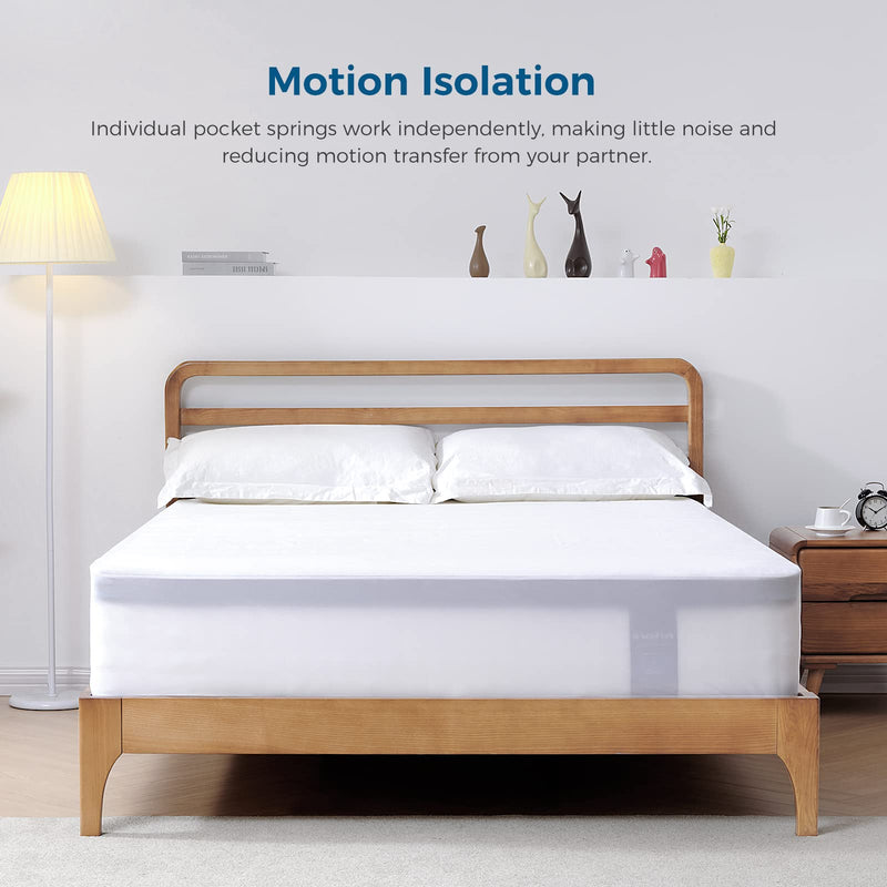 Inofia Twin XL Mattress 12 inch Hybrid Twin XL Size Mattress in a Box, Cool Bed with Waterproof Bamboo Mattress Protector Included, Medium Firm Feel, Motion Isolation, 101 Nights Trial