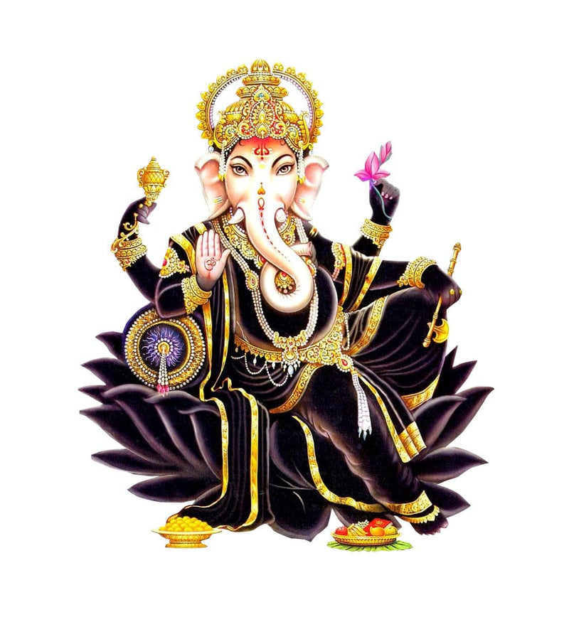 Decor Kraft Black Ganesha ji Wall Sticker & Decal,Size- 58 Cm X 48 Cm,Religious