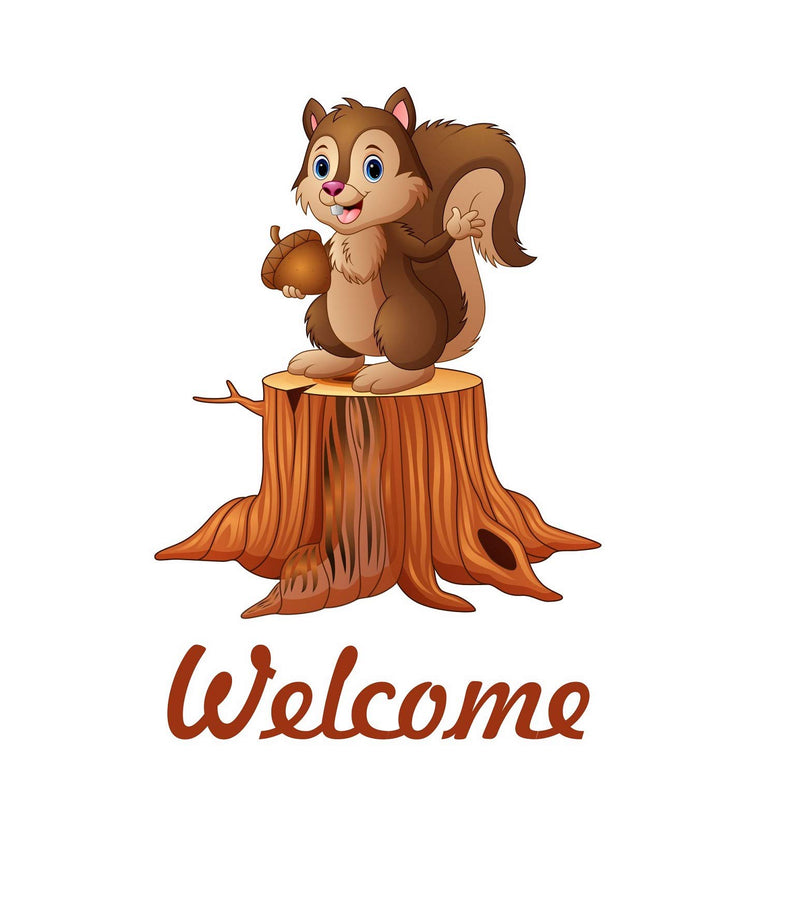 Asmi Collections Welcome Home Cute Squirrel Wall Stickers