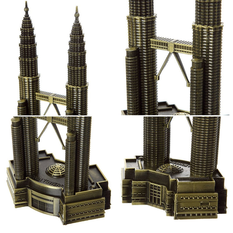 ZOVIE Petronas Twin Towers Statue Home Desk Decoration Make of Pure Copper (Twin Towers)