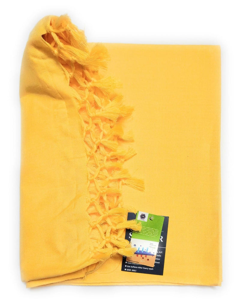 SHISHIR Craft Store Pure Bhagalpuri 100% Cotton Thin Blanket for Light Weight Top Sheet Odhne wali chadar | AC and Rainy Season | Travelling |Quick Absorption & Faster Drying (Solid Khakhi)