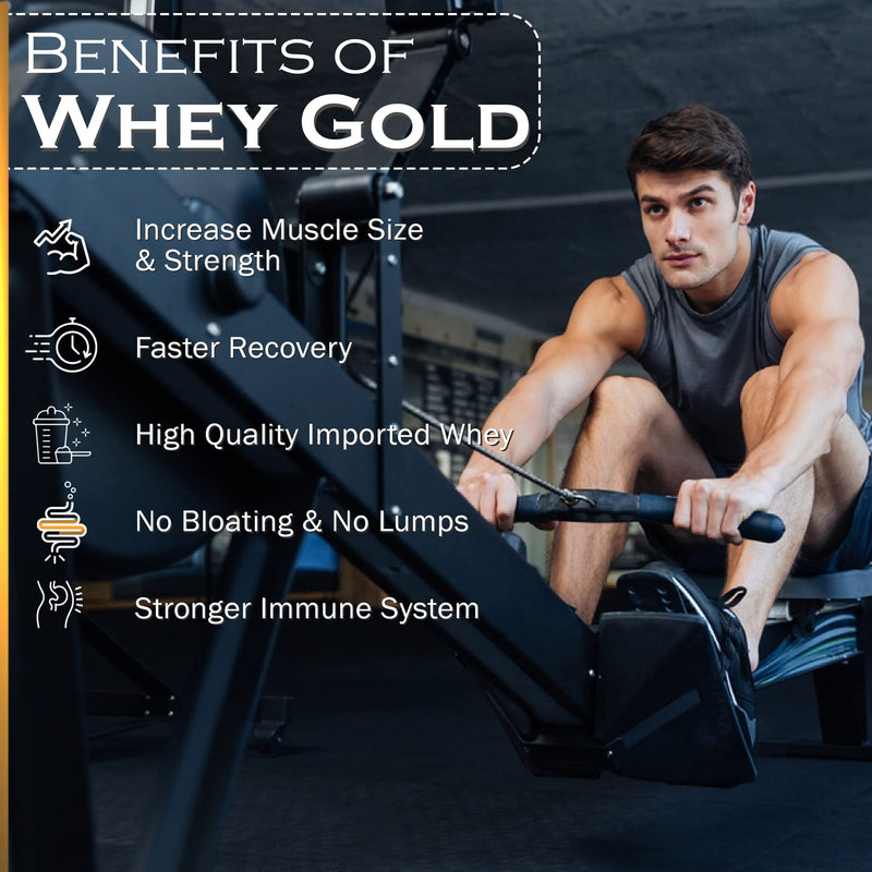 NAKPRO Gold Whey Protein Concentrate | 25.46g Protein, 5.57g BCAA | Muscle Gain, Strength, Muscle Recovery, Fast Absorbing Protein Supplement Powder (1 Kg, Cookies & Cream)