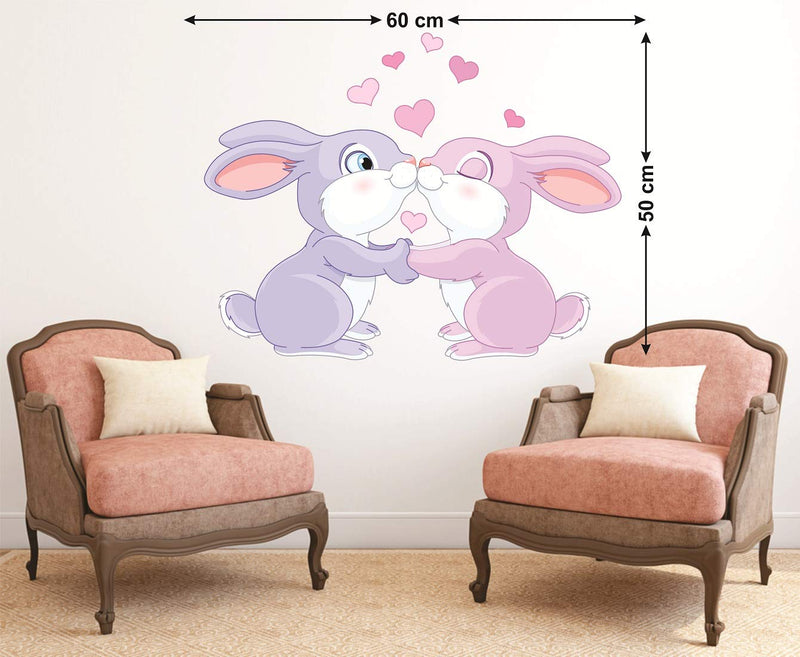 Tuffuk RABIT Love Large Vinyl Wallstickers for Home Decorations(60 cm x 50 cm)4TZ068