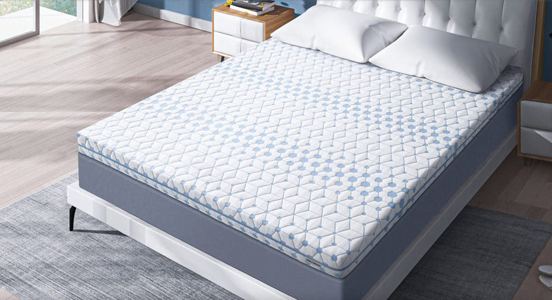 Loom & Needles Gel Memory Foam Mattress Topper | 7 Zoned 500 GSM Soft King Size Quilted Padding with Elastic Strap & Breathable Cover | Body Contouring Orthopedic Back Support, 78x72x3 Inches