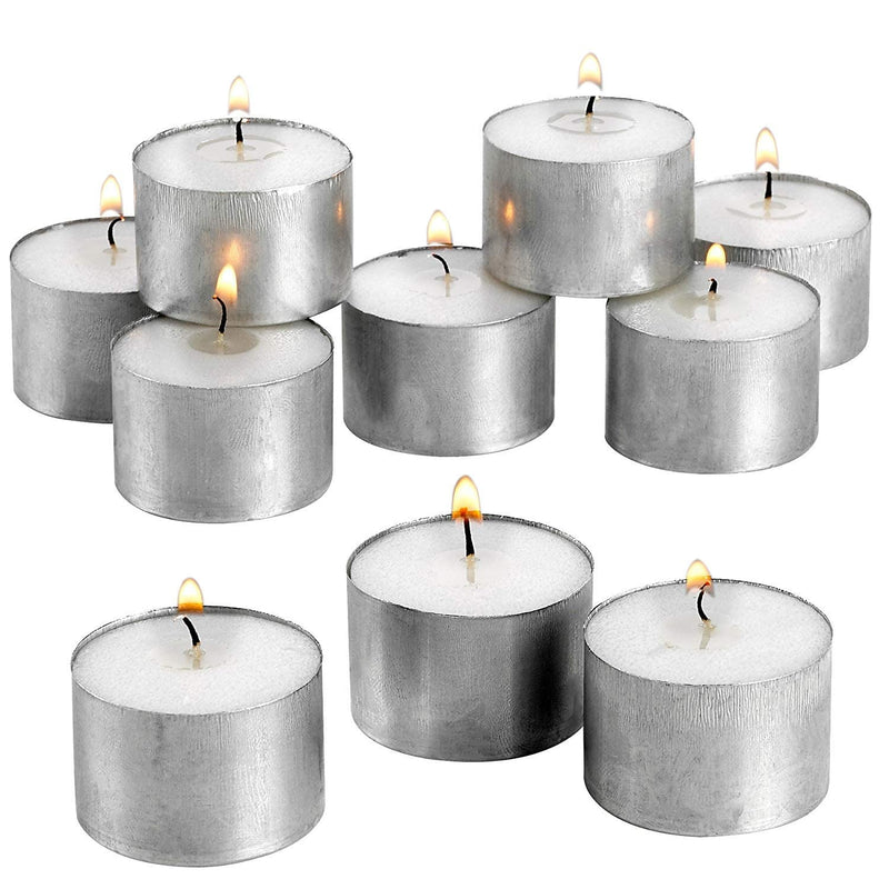 Chibro Unscented Tea Lights Candles in Bulk, Smokeless, Dripless & Long Lasting Paraffin Tea Candles | Small Votive Mini Tealight Candles for Home, Pool, Shabbat, Weddings (75 Pack, Big White)