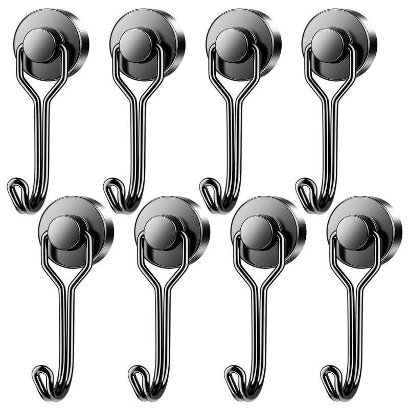 8 PCS Magnetic Hooks for Hanging Heavy Duty 30LBS Strong Neodymium Magnets with Hook, Magnet Hooks for Refrigerator, Kitchen, Home, Office