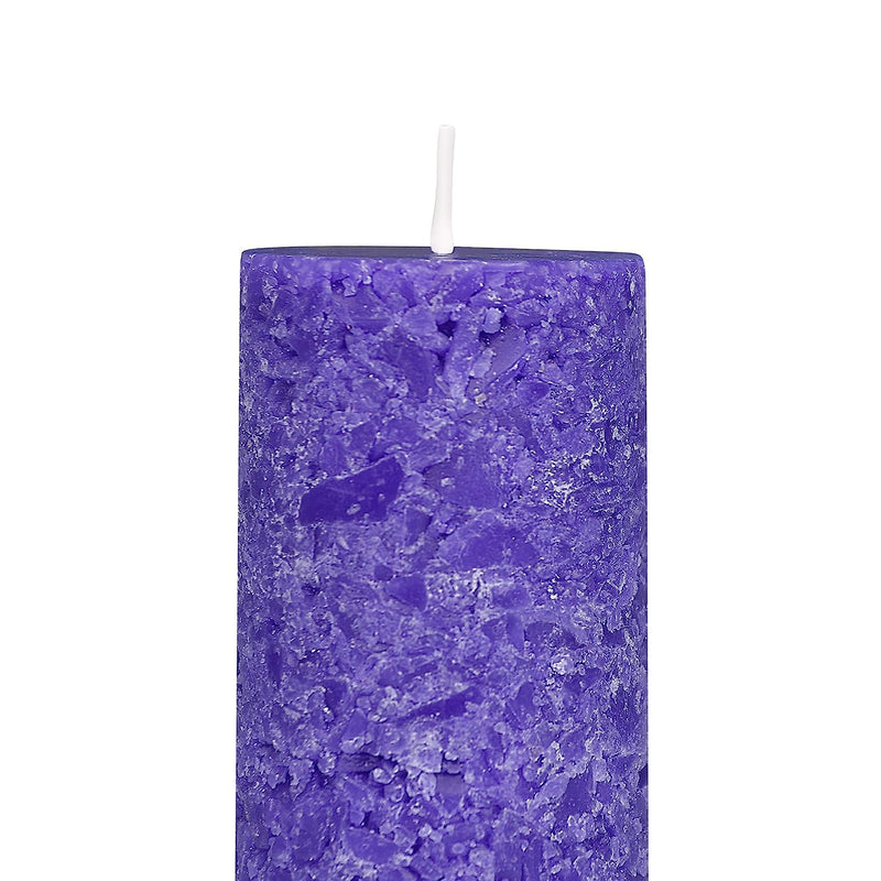 CD Crafts Fragrance Pillar Candles Marble Finish (Lavender Fragrance) Candle Set of 3