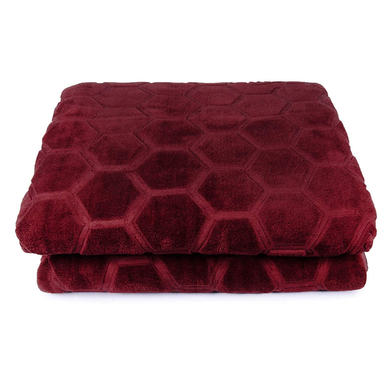 ACESQUARE Blanket for Single Bed | Mink Polyester 500 TC Winter Blanket/Comforter/AC Blanket/Quilt/Duvet/kambal for Single Bed. (Maroon, Single Bed)