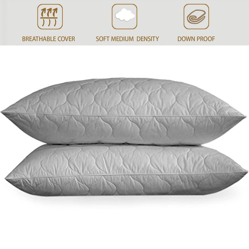 LA VERNE Virgin Microfibre Blown Technology Filled Luxurious Anti Bacterial Cloth Sleeping Pillow Pack of 2 (27X16 Inch)(Grey)