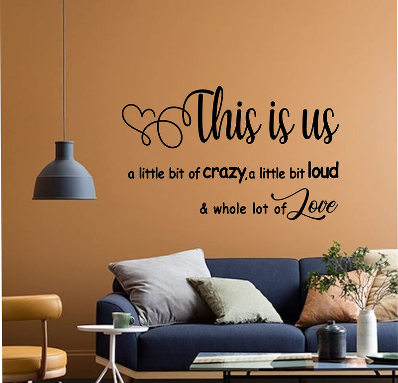 HS Decor This is Us Family Motivational Quotes PVC Vinly Black Wall Sticker for Home Decoration (40 cm X 60 Cm)