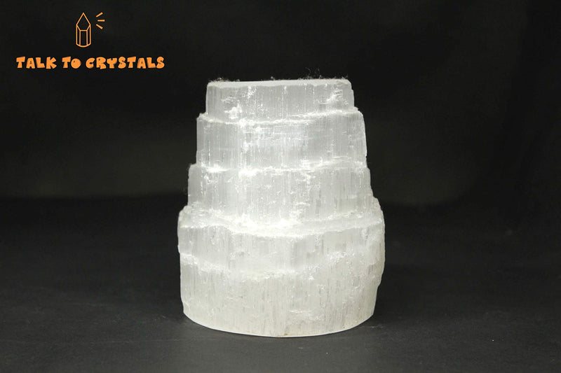 Talk To Crystals Mountain Shape White Selenite Candle Holder