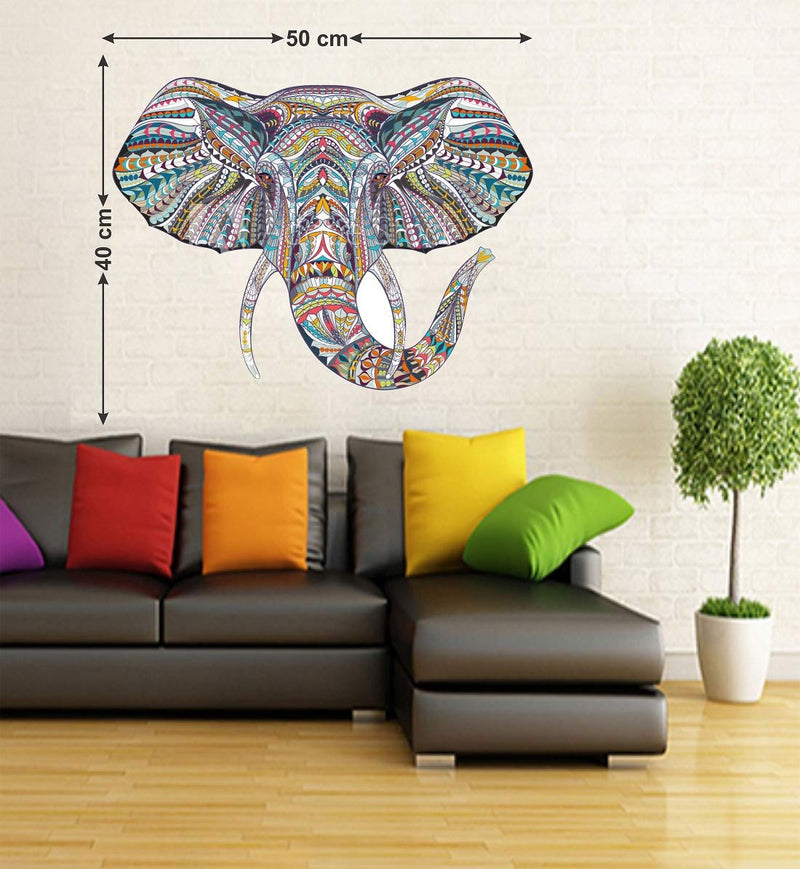 Tuffuk Elephant Face Large Vinyl Wallstickers for Home Decorations(40 cm x 50 cm)4TZ300