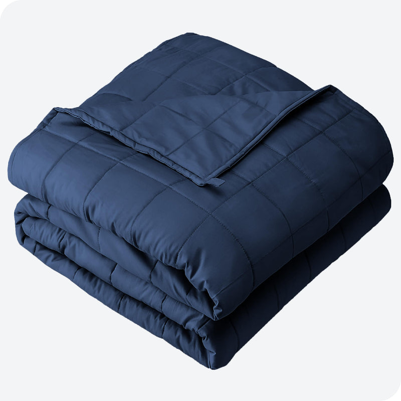 Bare Home Weighted Blanket for Adults and Kids 17lb (60" x 80") - All-Natural 100% Cotton Heavy Blanket Nontoxic Glass Beads (Dark Blue, 60"x80")