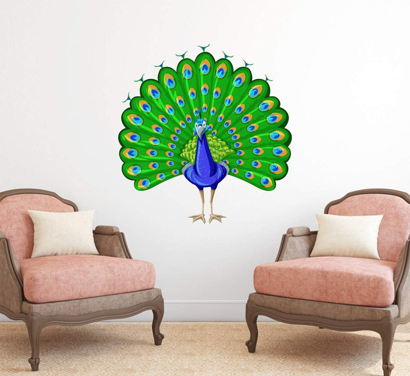 Tuffuk Beautifull Peacock Large Vinyl Wallstickers for Home Decorations(50 cm x 50 cm)4TZ074