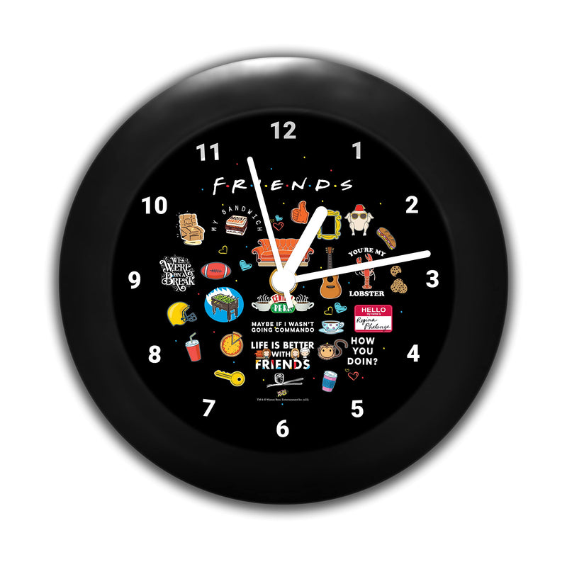 MCSID RAZZ - Friends Tv Series - Infographic 2022 Design Plastic Round Table Clock (with Numbering) - Officially Licensed by Warner Bros, USA