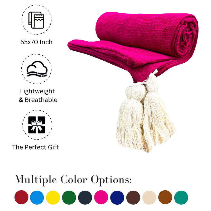 Fashion Throw Sofa Throw, Throws for Sofa and Couch, Sofa Throws for 3 Seater (Size : 70X55 inch) (Pink White)