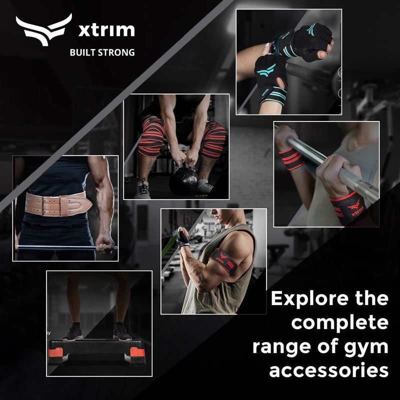 XTRIM Knee Support for Men - Knee Wraps - Knee Stabilizer - Unisex Knee Bands for Sports, Squats, and Heavy Lifting, Washable Fabric (2 Meters Long, Set of 2, Red)