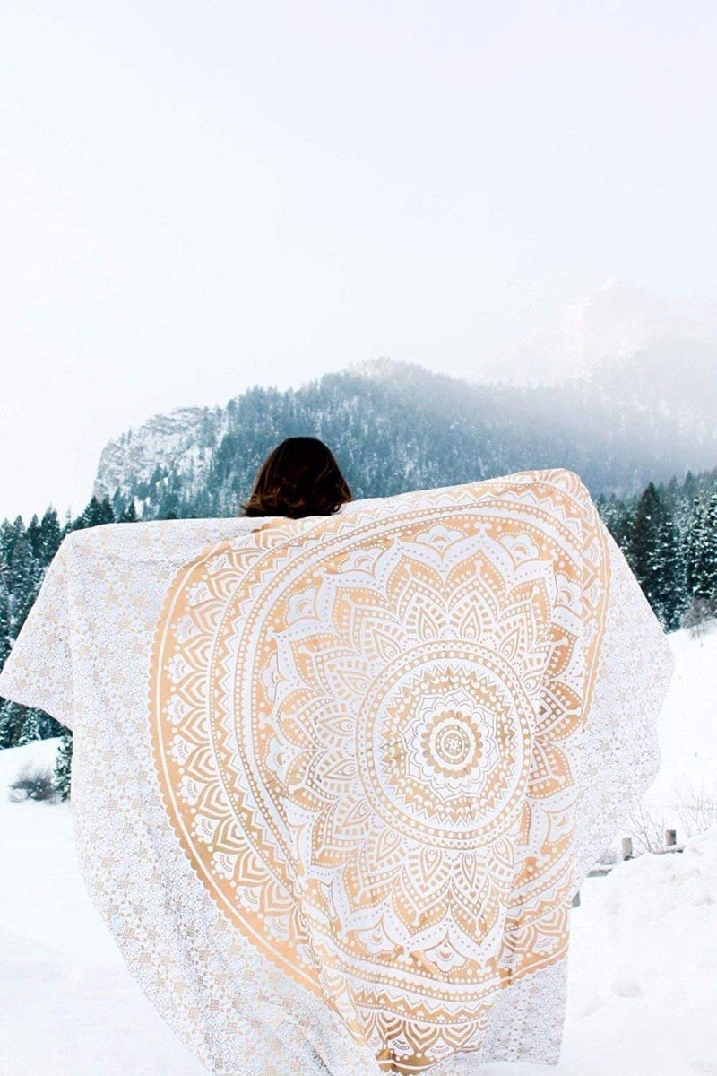 NOKHWAL Bedsheet Tapestry Wall Hanging Mandala Tapestry Handmade Printed Design Cotton Wall Hanging Tapestry Wall Hanging Wall Décor Poster (84x54 Inches)