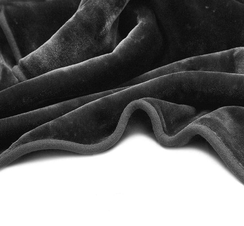 SoftTouchy 500 TC Mink Floral Embossed Super Soft Heavy Bed Velvet for Winter Ac Bed Blankets Quilt Rajai (Grey, Double - 87x85 Inch)