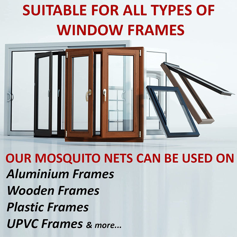 LifeKrafts Pre-Stitched Zipper Window Mosquito Net 120 GSM Fiberglass Net & Strong Self Adhesive Hook Tape. Height 120 cms X Width 120 cms (47x47 inches or 4x4 feet) - White