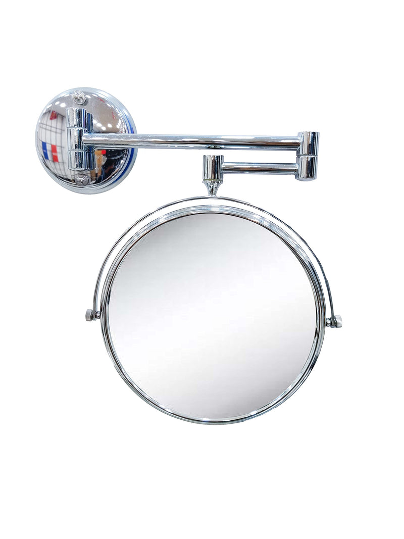 SOMANY Makeup Mirror/Shaving Mirror/Bathroom Mirror with 5X Magnifying Mirror & Wall Bracket with Adjustable Frame (Silver)(Round) Framed | 304 Stainless Steel