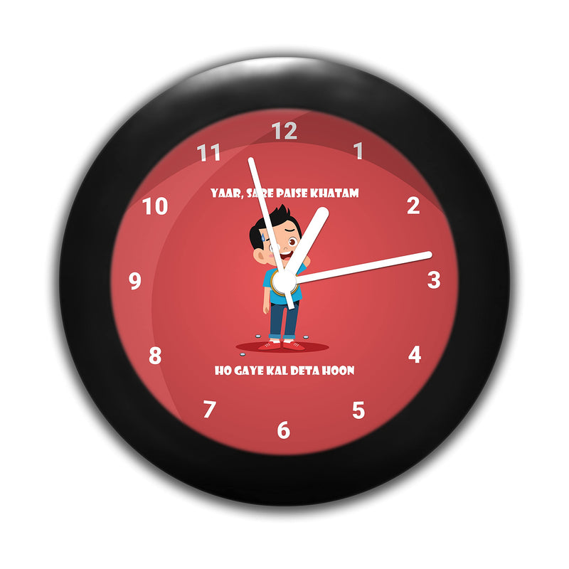 MC SID RAZZ -Paisa khatam - design table clock | Desk Clock for Home and Office,Best gift for friends