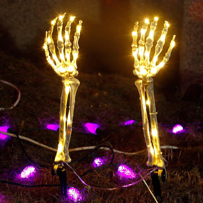 SAZ DEKOR 2Pcs Skeleton Arm Stakes ghts LED Ground Lamp for Festival Decor